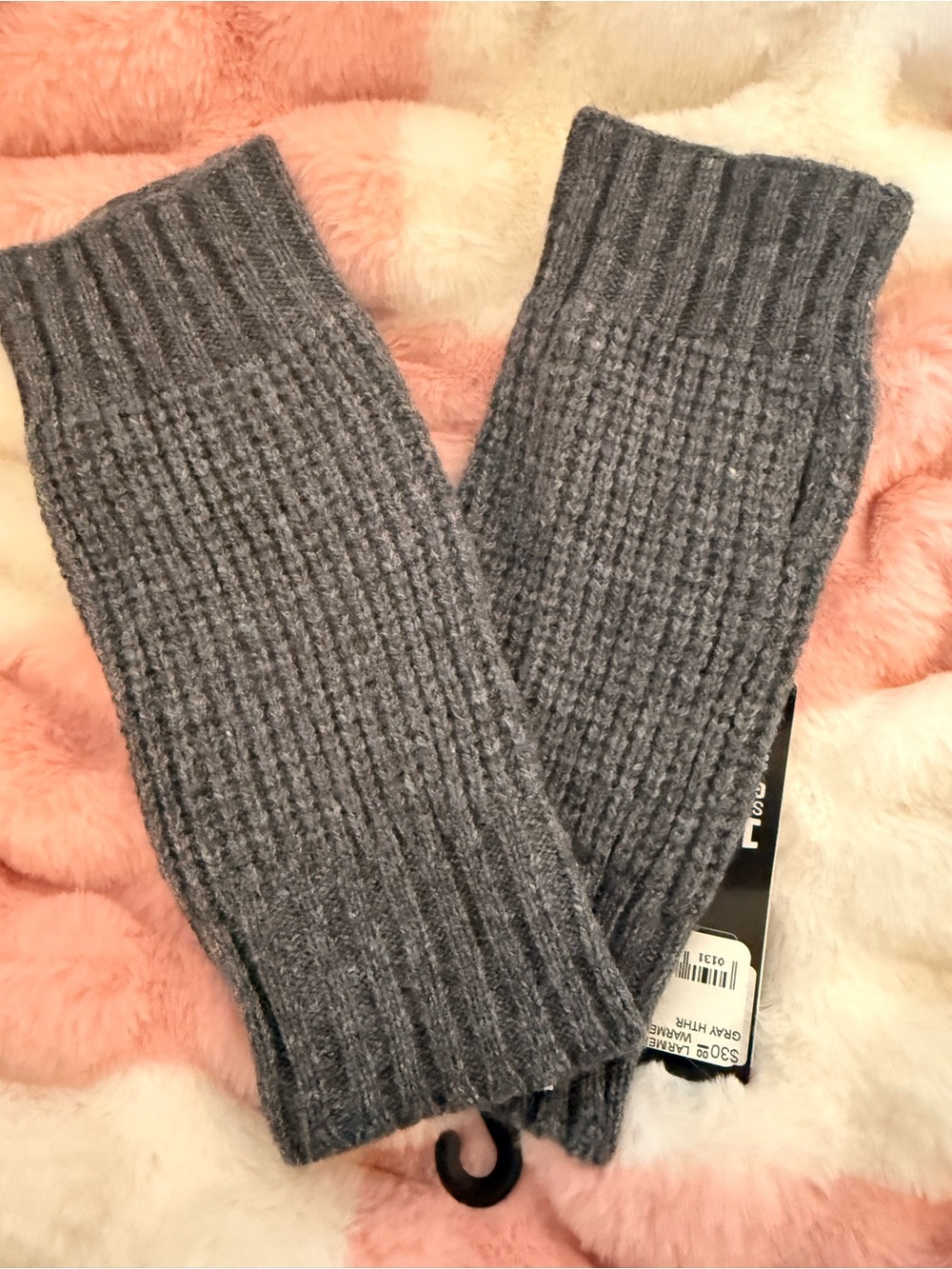 Smartwool Merino Wool Gray Ribbed Hand Warmers - Picture 3 of 3